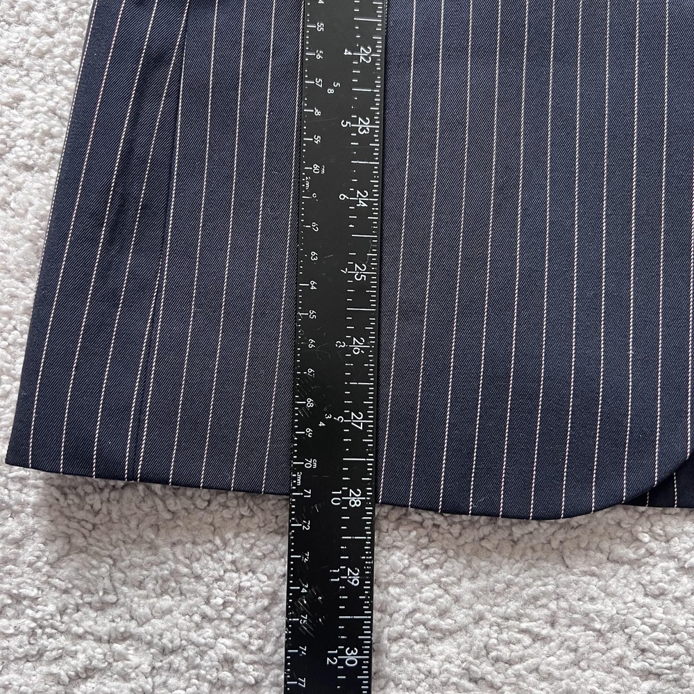 Stella McCartney Pinstripe Suit Blazer Womens 38 Blue Wool Lined Two Button - Picture 15 of 16